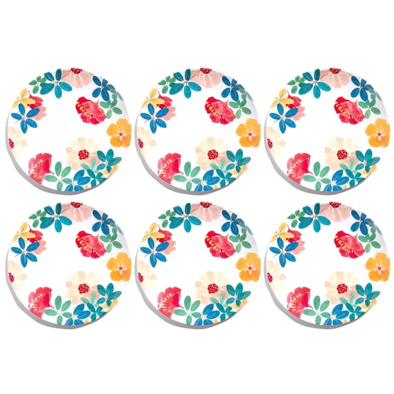 Audrey Melamine Floral Dinner Plate - 10.5" - Set of 6