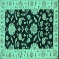 thumbnail image 1 of Ahgly Company Indoor Square Persian Turquoise Blue Traditional Area Rugs, 4' Square, 1 of 4