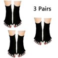 thumbnail image 1 of 3 Pairs Toe Separator Yoga Gym Sports Massage Foot Alignment Socks, 1 of 5