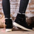 thumbnail image 5 of LIJCC Snow Boots for Women Faux Furry Lined Ankle Booties Fall Winter Short Boots Low Heel Suede Leather Lace Up Boots Casual Comfort Slip on Wide Width Ladies Boots, 5 of 7