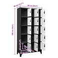 thumbnail image 4 of vidaXL Armoire de Rangement Anthracite et Blanc 90x40x180 cm Steel, 4 of 5