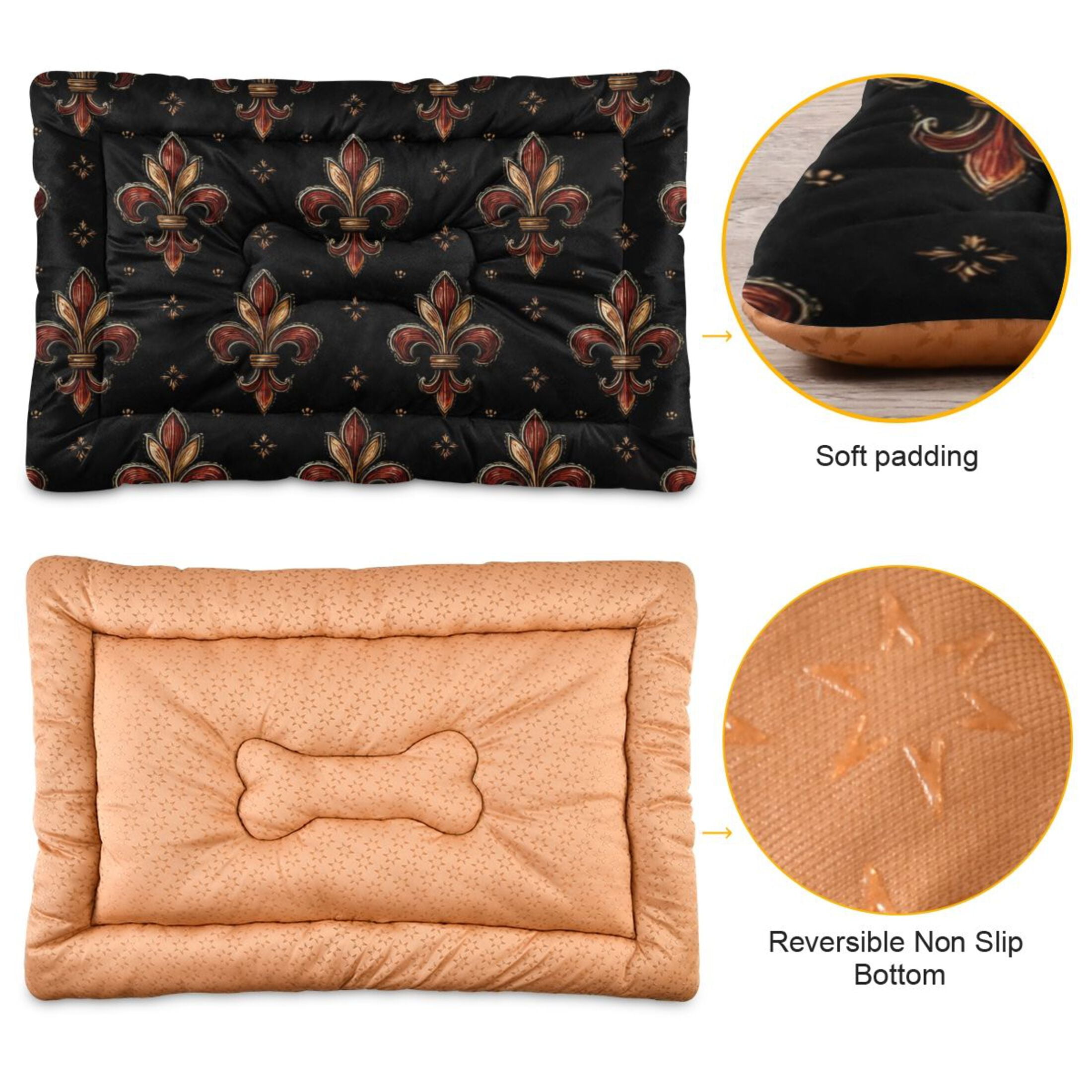 Cozy Mat Pet Bed Indoor Outdoor Warm Soft For Cat Dog Puppy(S/M) Warm Reds and Browns