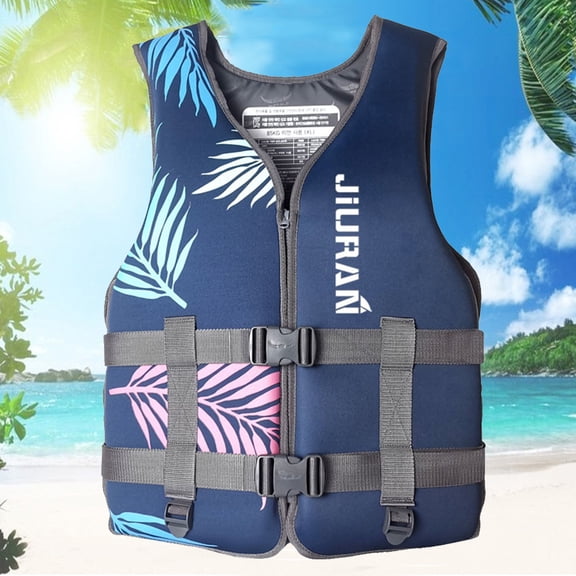 Neoprene Buoyancy Vest with Adjustable Straps High Floatation Safety Life Jacket for Boating Drifting (S Blue)
