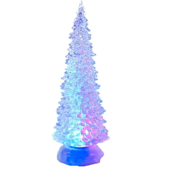 Kurt S. Adler Battery-Operated LED Light Tree Tablepiece Home Decor, 12.25"H, Clear
