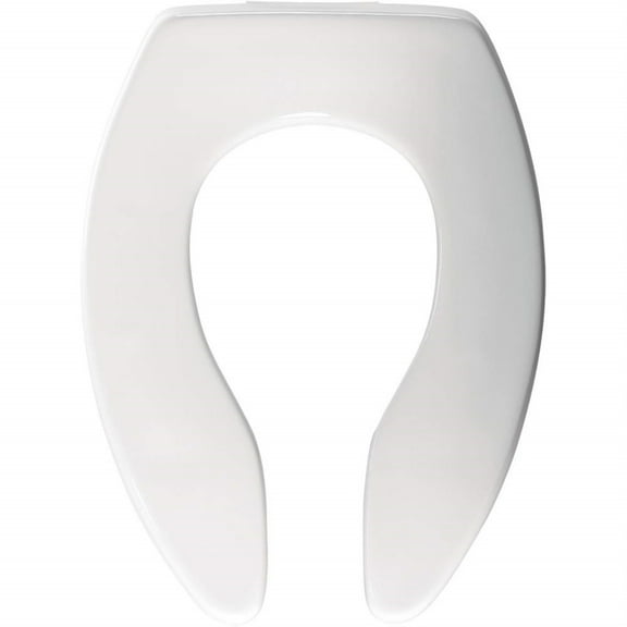 Bemis 3155C Elongated Commercial Plastic Open Front Toilet Seat - White