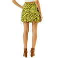 thumbnail image 3 of INSPIRE CHIC Women's Mini A-Line Elastic Waist with Belt Floral Pleat Skater Skirts Yellow M, 3 of 6