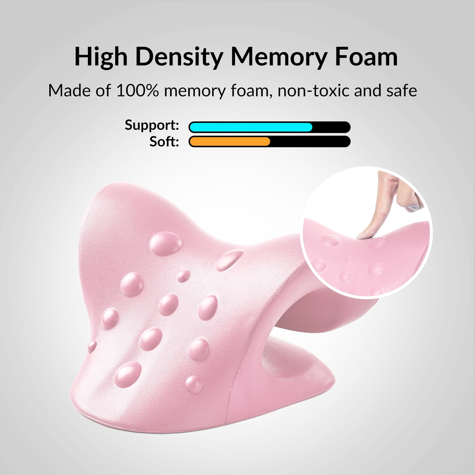 FlexWave Ergonomic Neck & Back Massage Pillow – PU Leather Support Cushion for Relaxation – 3 Colors