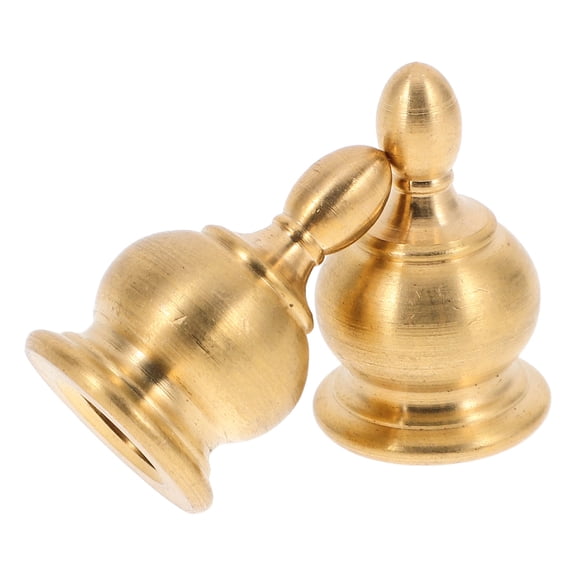 NICEXMAS 2Pcs Elegant Finish Lamp Finial Cap Copper Golden For Floor Lamp Light Knob
