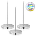 thumbnail image 3 of KAKOWELY Desk Straight Rod 3 Pcs Desk Check Spindle Holder Metal Bill Holder with Round Base and Thick Spindle Rod for Restaurant Kitchen Office Hotel (Silver), 3 of 4
