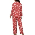 thumbnail image 2 of Suhoaziia Women Sleepwear Nightgown Full-length Christmas Tracksuit Set of 2 Sweatsuit Spring/Fall Clothing Size L Full-length Warmth HO HO HO Button Down Matching Set Clothing, 2 of 6
