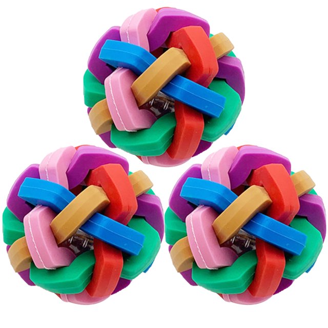 3PCS Dog Playing Ball Creative Bell Shinning Dog Chewing Toy Pet Interactive Toy