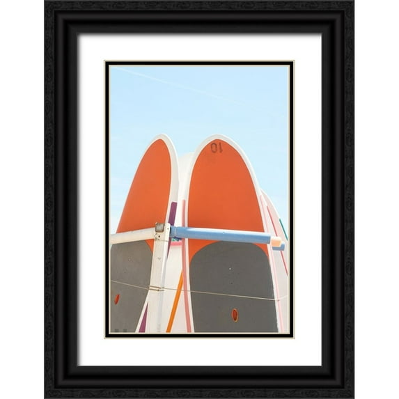 Artographie Studio 17x24 Black Ornate Wood Framed with Double Matting Museum Art Print Titled - Beach Surf 001