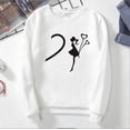 thumbnail image 2 of Lolmot Couple Print Plus Velvet Long Sleeve Round Neck Pullover Sweatshirt Top (UNISEX), 2 of 6