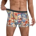 thumbnail image 2 of Salouo Set Of Travel Vintage Print Men's Boxer Briefs,Breathable Underwear Elastic Waistband Briefs for Men -XX-Large, 2 of 8