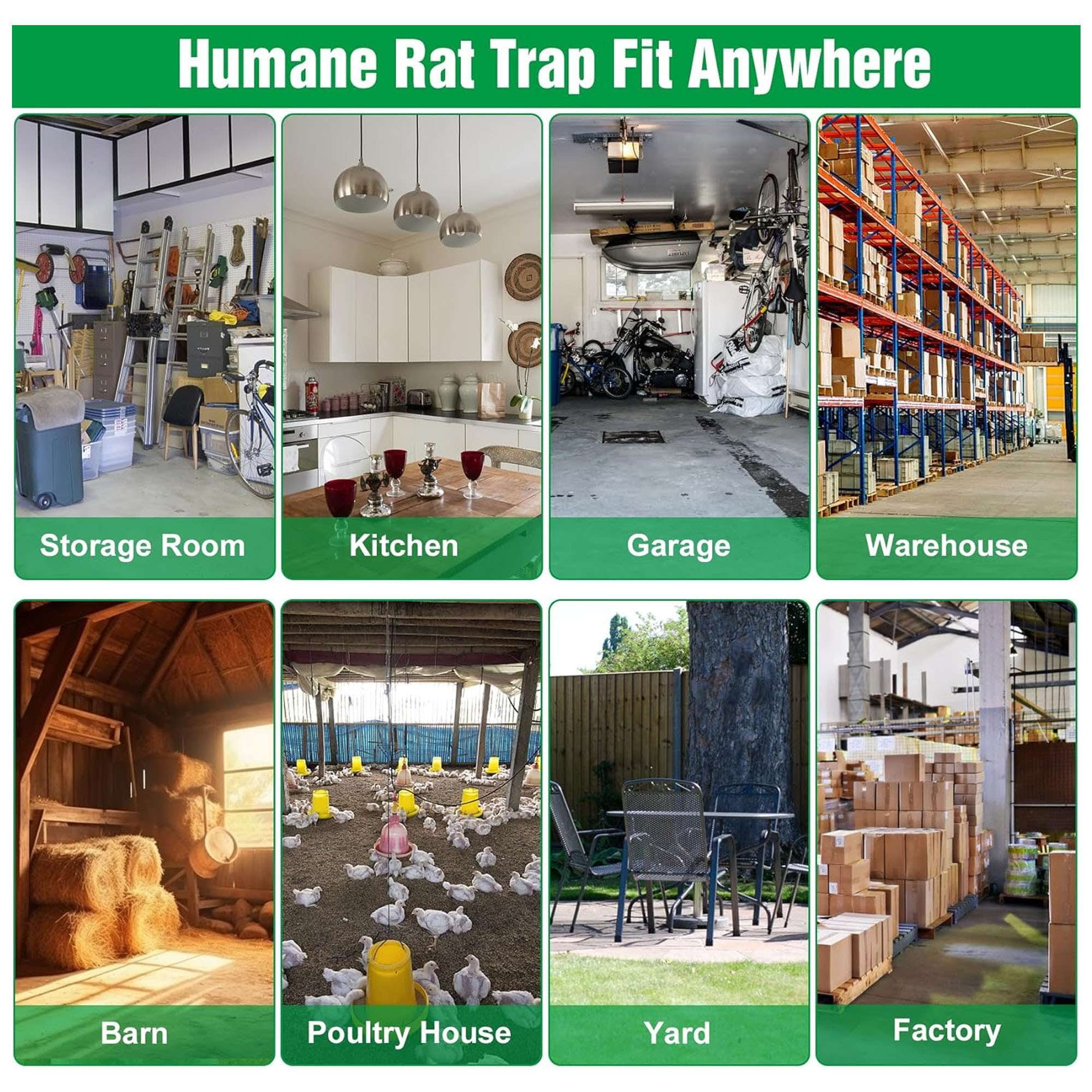 Deago 2 Pack Humane Rat Trap Mouse Traps Cage for Indoor or Outdoor, Small Rodent Chipmunk Squirrel Trap Live Animal Cage Catch and Release