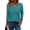 Turquoise, variant on Ronuti 3/4 Length Sleeve Womens Tops V Neck Tunic Shirts Loose Curved Hem Blouses Dressy Casual M-3XL