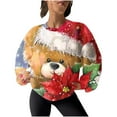 thumbnail image 2 of WXLWZYWL Womens Ugly Christmas Sweater Funny Sweatshirts Holiday 3D Print Trendy Cute Long Sleeve Pullover 2024 Loose Christmas Sweaters Pullover, 2 of 6