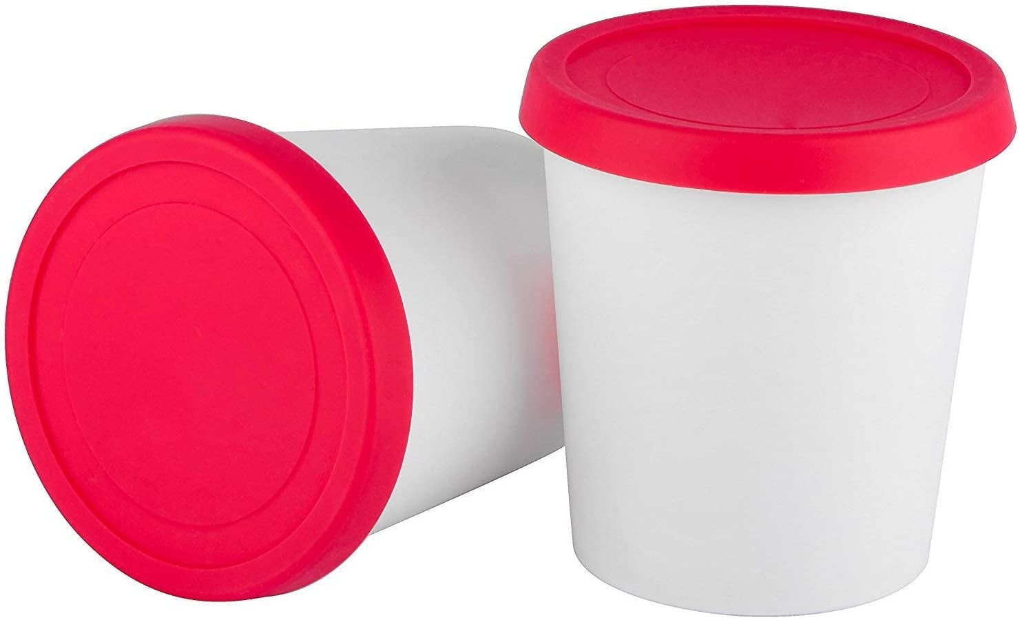 Home Ice Cream Freezer Storage Containers Set of 2 with Silicone Lids