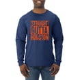 thumbnail image 1 of Straight Outta Houston HOU Fan | Fantasy Baseball Fans | Mens Sports Long Sleeve T-Shirt, Navy, Large, 1 of 4