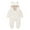 White, variant on purcolt Baby Boys Girls One-Piece Plush Hooded Jumpsuit Autumn Winter Warm Romper Outfits Bear Ear Infant Zipper Fleece Bodysuit Playsuit Newborn Clothes