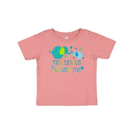 

Inktastic My Uncle Loves Me- cute elephants Gift Baby Boy or Baby Girl T-Shirt