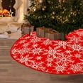 thumbnail image 5 of 35in Christmas Snowflake Tree Skirt,Red Christmas Tree Base Cover,Christmas Tree Mat for Under Tree,Christmas Tree Stand Cover,Christmas Tree Skirt with Delicate Christmas Tree Bottom Decoration, 5 of 9