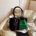 thumbnail image 5 of Retro Faux Suedes Leather Large Capacity Shoulder Bag with Purse for Women Commuters Elegant Zippered Underarm Handbag brown, 5 of 5