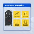thumbnail image 6 of Replcament Smart Key Fob for Dodge Durango 2016 FCC M3N-40821302 M3N40821302 Part Number 68150061 68150061AC 68150061AB 68143505 Pack of 2, 6 of 8