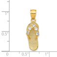 thumbnail image 5 of Auriga Fine Jewelry 14K Yellow Gold April Cubic Zirconia Birthstone Flip Flop Pendant for Women (L-25 mm,W-8 mm), 5 of 6