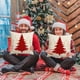 thumbnail image 4 of Peach Print Christmas Pillowcase Christmas Tree Elks Pillowcase Sofa Bedside Cushion Cover Size 17.7 X17.7 Inches, 4 of 6