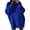 Blue, variant on Lovskoo Sweaters for Women Trendy Round Neck Medium Long Knitted Long Sleeve Sweater Top Jacket Hot Pink