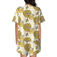 thumbnail image 3 of Kdxio Cartoon Honey Pot Bee Sunflower Print Pajamas Sets for Women Short-Sleeved Pjs with Lounge Shorts Two Piece Sleepwear S-4XL, 3 of 8