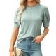 thumbnail image 2 of Camisa De Punto Superior Señoras Cami Top Blusa Cuello redondo Camiseta de moda Ropa de vacaciones (Verde M) Cgtredaw Para estrenar, 2 of 6
