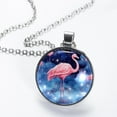 thumbnail image 2 of Flamingo Stunning Glass Circular Pendant Necklace for Women - Elegant Jewelry Gift for Her - Handcrafted Necklace with Glass Design - Beautiful Statement Necklaces, 2 of 5