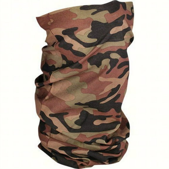 Zan Headgear Fleece Lined Motley Neck Tube Woodland Camo to Hi-Vis Reversible