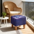 thumbnail image 4 of SCRAWLGOD Wolf Butterfly Starry Sky Print Violet Ottoman Cover, Soft Square Footstool Cushion with Non Slip Bottom Thick Furniture Protection Universal Fit for Most Footrest Sofa, 4 of 7