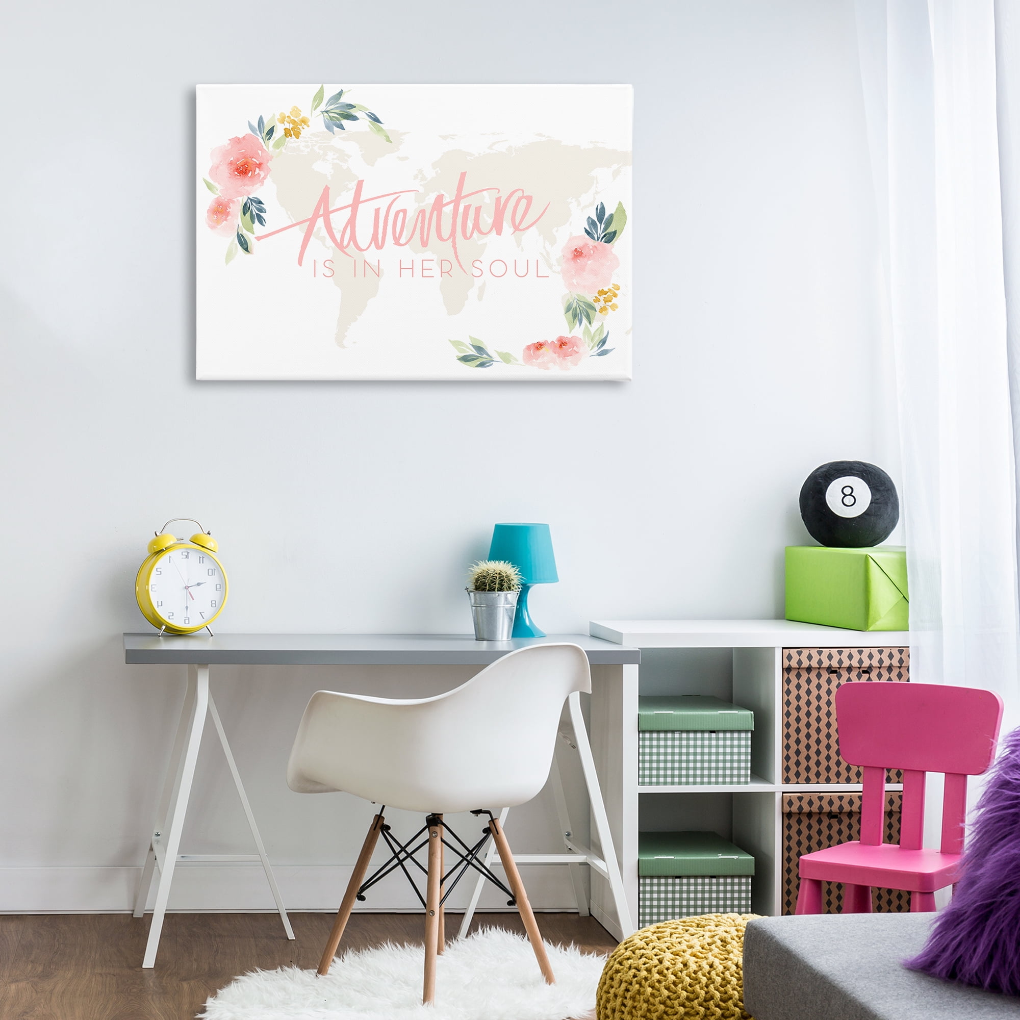Stupell Industries Floral Girl's Adventure Plants & Flowers Painting Wrapped Canvas Art Print Wall Art, 36 x 24