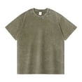 thumbnail image 3 of Qwertyu Mens Oversized Tshirts Short Sleeve Crew Neck Summer Shirts Casual Loose Cotton Vintage Tee Basic Tops Army Green M, 3 of 3