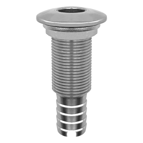 1PCS Stainless Steel Straight Thru-Hull Marine Barbed Hose Drain Connector 1" Boat Plumb Fitting