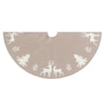 thumbnail image 1 of Christmas Tree Skirt Knitted Thicker Soft Cozy Lace Up Scene Layout Woolen Yarn Party Decoration Xmas Elk Tree Floor Mat Party Supplies, 1 of 8
