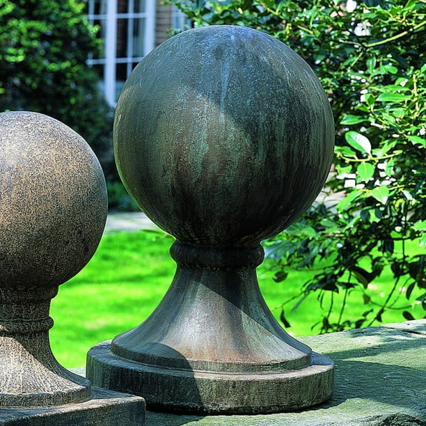 Campania International Large Round Sphere Cast Stone Garden Statue Base Com Campania International Large Round, Cast Stone Garden Statue