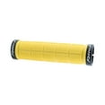 thumbnail image 3 of Puños de manillar de goma con mecanismo de bloqueo de aleación de aluminio para MTB, BMX, Enrejado amarillo, 3 of 8
