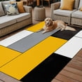 thumbnail image 2 of Fsddascl Yellow Black Grey Outdoor Rug for Patio/Deck/Porch, Non-Slip Large Area Rug 4 x 6 Ft, Modern Irregular Geometric Abstract Indoor Outdoor Rugs Washable Area Rugs, Camping Rug Carpet, 2 of 5