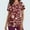 Wine, variant on Clearance Fatuov Women's Scrubs with Pocket V-Neck Summer Graphic Tees Short Sleeve Floral Print Nursing Uniforms Tops Sky Blue