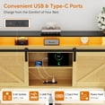 thumbnail image 4 of Demi Bonn Farmhouse Queen Size Bed Frame, Storage Headboard Drawers, Charging Station & LED Lights, Natural, 4 of 4