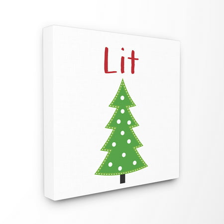 The Stupell Home Decor Collection Lit Christmas Tree Icon Stretched Canvas Wall