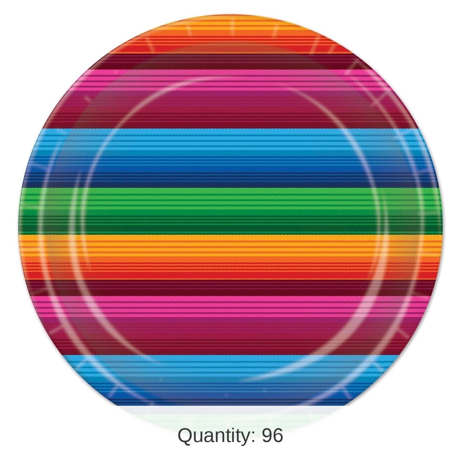 96 Pack Beistle Fiesta Paper Plates 9 inch