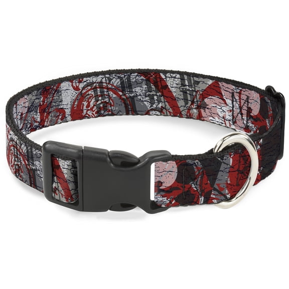 Buckle-Down Pet Collar, Dog Collar Plastic Buckle, Gothic Pattern, 7 to 8.5 Inches 0.5 Inch Wide