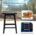 thumbnail image 4 of PayLessHere Bar Stools Set of 2 for Kitchen Counter Solid Wooden Saddle Stools 24-Inch/30-Inch Height (Black, 24 in), 4 of 7