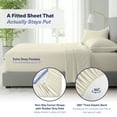 thumbnail image 4 of Kickoff Viscose Bamboo Sheets Twin XL Size 3-pc 100% Organic Bamboo Viscose Bed Cooling Sheets Twin XL Size Set Cool Bedding for hot sleepers sheet, Flat, Fitted, Pillowcase (Buttercream, TXL), 4 of 9